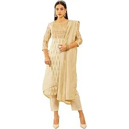 soch Womens Chanderi Sequinned Embellished Printed Suit Set-picture-21