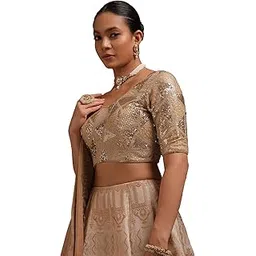 soch Women's Georgette Embellished Short Sleeves Regular Fit Blouse-picture-32