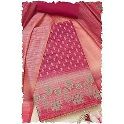 soch Womens Tussar Botanical Print Unstitch Dress Material With Sequins-picture-20