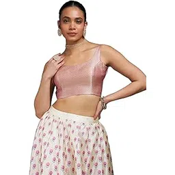 soch Womens Tussar Sleeveless Chevron Woven Design Padded Blouse-picture-20