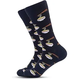 sock republic Funky Socks for Men & Women | Ramen Print | Unisex & Free Size (UK 7-12) | Pure Cotton | Full Length Below Calf | Cushioning-Soft & Breathable | 200-Needle Fine Luxury Socks-picture-10
