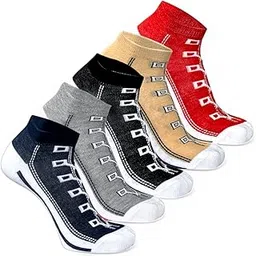 sockscarving feel the comfort Premium 5 Pure Premium Cotton Pairs Multicolour Ankle Length Socks Durable Free Size All Season Sof Breathable For Men & Women Stretchable Anti Odur Sweat Free Anti Slip-picture-51