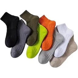 sockscarving feel the comfort Pure Cotton Premium 8 Pair Ankle Socks Cushion Sports Socks Free Size Soft & Durable Running Gym Hiking Men & Women Stretchable Anti Odur Sweat Free Anti Slip-picture-29