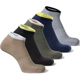 sockscarving feel the comfort Pure Premium Cotton 5 Pairs Low Cut Socks, Multi-Colour Navy, Grey, Olive, Black, Beige For Men and Women - Stretchable Free Size Anti Odur Sweat Free Anti Slip-picture-10