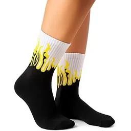 sockscarving feel the comfort Sockscarving Men Flame Crew Socks | Pure Cotton Sports & Streetwear Style Socks | Comfortable Sneaker Socks for Men-picture-12