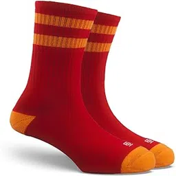 socksoho Crimson Charge Edition | Men Red with Orange Stripes | Crew Length Socks | UK 7-11-picture-20