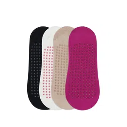 socksxpress Balenzia Women Pack Of 4 Solid Anti-Bacterial Anti-Skid Ankle-Length Yoga Socks-picture-12