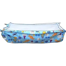 Soft Cloth Swing for New Born Baby with Mosquito Net, Fabrics Cradle/Ghodiyu (Blue)-picture-20