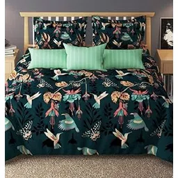 Soft Glace Cotton King Size Duvet Cover II Razai Cover II Quilt Cover for Double Bed Size with Zipper (Dohars) 90x100 inch- Multicolor-image-9