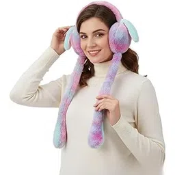Soft Plush Bunny Winter Earmuffs for Kids Girls Boys and Women with Moving Ears and Chu Chu Sound-picture-39