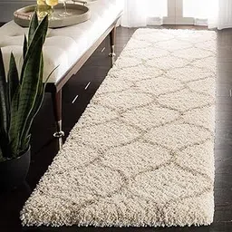 Soft Runner Rugs for Bedroom Hallways, Fluffy Shag Throw Area Rug Non Slip for Bedside Dorm, Long Shaggy Furry Carpet for Nursery Living Room (Ivory Beige, Small)-picture-35
