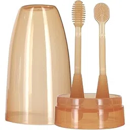 Soft Silicone Baby Oral Cleaning Brush Kit With Storage Box,2 pcs | 2 In 1 Toothbrush Tongue Brush Bpa Free Manual Bristle Oral Care Toothbrush For Toddler 6 To 24 Months Essentials,MULTI-picture-28