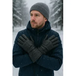 softik Self Design Winter Men Gloves-picture-15
