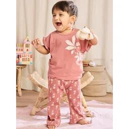 Softsens Girls Printed T-shirt with Trousers-picture-53