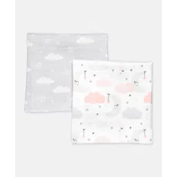 Softsens Little Dreamers Organic Muslin Swaddle - Pack of 2 - White & Grey-picture-28