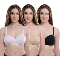 softskin Pack of 3 Women T-Shirt Lightly Padded Bra image 1
