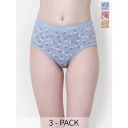 Softskin Pack Of 3 Floral Printed Mid-Rise Seamless Bikini Briefs Kavita_Panties_S_3-picture-40