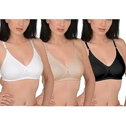 softskin Women's Cotton Non-padded Non-Wired T-shirt Bra (Pack of 3)-picture-11
