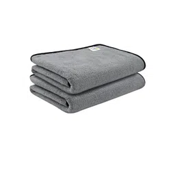 Softspun Microfiber Grey & Black 2 Pieces 300 GSM Anti-Bacterial Bath Towels-picture-38