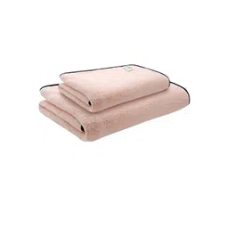Softspun Microfiber Pink 2 Pieces Towel Set-image-34