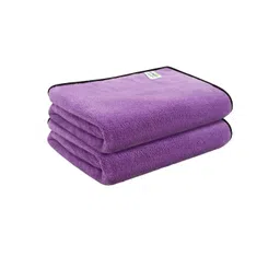 Softspun Microfiber Purple & Black 2 Pieces 300 GSM Anti-Bacterial Bath Towels-picture-14