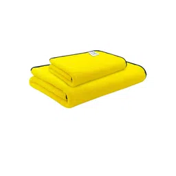 Softspun Microfiber Yellow 2 Pieces 280 GSM Super Soft Towel Set-image-5