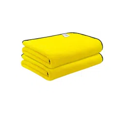 Softspun Microfiber Yellow & Black 2 Pieces 300 GSM Anti-Bacterial Bath Towels-picture-31