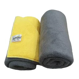Softspun 30x40 Cm 900 GSM Yellow, Grey Microfiber Cloth Pack of 2 Pcs-picture-11