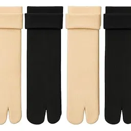 SoftStep Women & Girls Woolen Thumb Socks | Super Thick Thermal Winter Socks | Ultra Warm Snow Crew Socks for Cold Weather, Hiking & Outdoor | Free Size | Pack of 4-picture-34