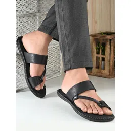 SOFTY VEGEN Men Black Synthetic Leather Comfortable Sandals-picture-31