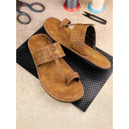 SOFTY VEGEN Men Tan Ethnic Comfortable Kolhapuri Sandals-picture-16