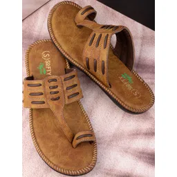 SOFTY VEGEN Men Tan Ethnic Kolhapuri Flat Sandals-picture-25