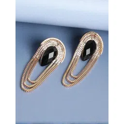 Sohi Black Stone Gold Drop Earrings-picture-40