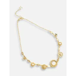 SOHI Gold Designer Stone Party Necklace image 4