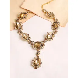 SOHI Gold Party Designer Stone Statement Necklace-picture-17