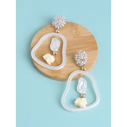 SOHI Gold Plated Contemporary Drop Earrings-picture-24