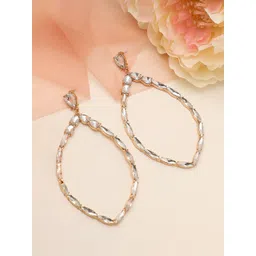 SOHI Gold-Plated Contemporary Drop Earrings-picture-29