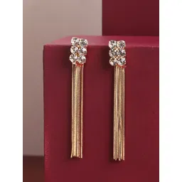 SOHI Gold-Plated Contemporary Drop Earrings-picture-45