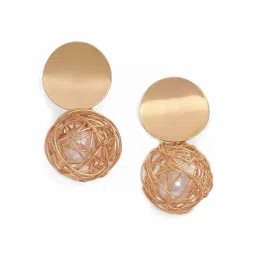Sohi Gold-Plated Contemporary Drop Earrings-picture-10