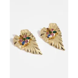 Sohi Gold Plated Contemporary Drop Earrings-picture-36