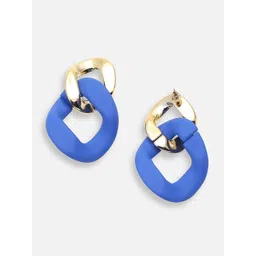 SOHI Gold-Plated Contemporary Drop Earrings image 4