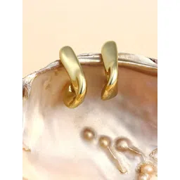 SOHI Gold-Plated Contemporary Half Hoop Earrings-picture-27