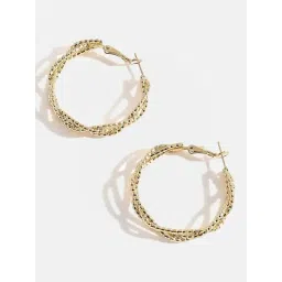 Sohi Gold Plated Contemporary Hoop Earrings-picture-15