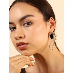 SOHI Gold-Plated Contemporary Studs Earrings-picture-37