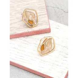 SOHI Gold-Plated Contemporary Studs Earrings-picture-33