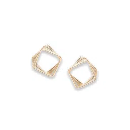 SOHI Gold Plated Contemporary Studs Earrings image 3