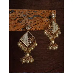 Sohi Gold Plated Designer Geometric Jhumki Earrings-picture-32
