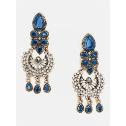 Sohi Gold Plated Designer Stone Dangler Earrings-picture-46
