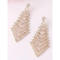 Sohi Gold Plated Designer Stone Party Dangler Earrings-picture-25