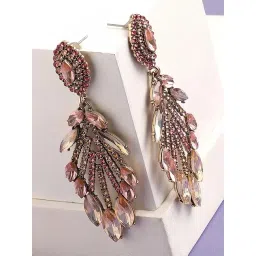 Sohi Gold Plated Designer Stone Party Dangler Earrings-picture-24